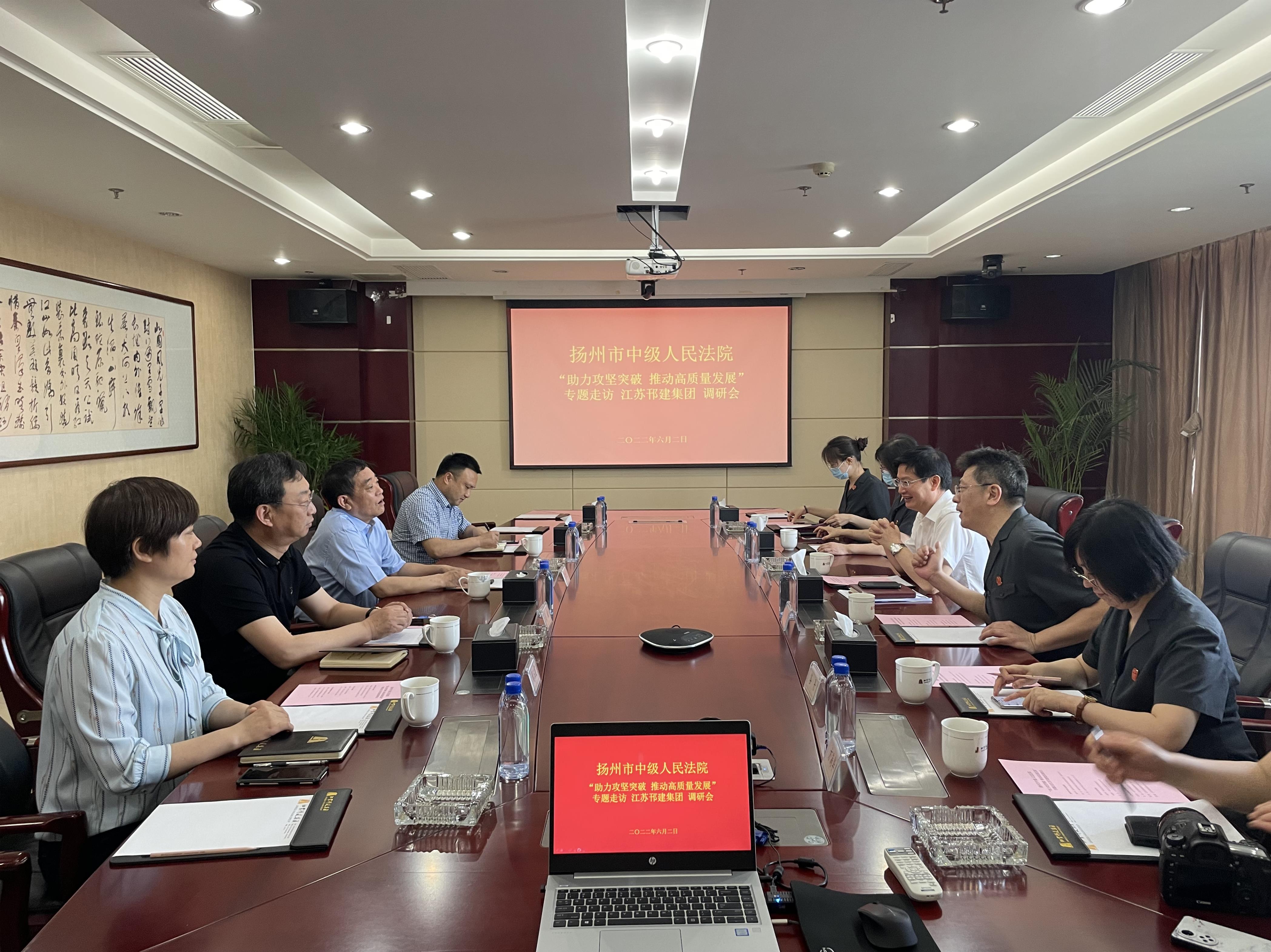 圖1-7、揚州市中級人民法院政治部主任袁江華率隊到集團公司走訪調研.jpg